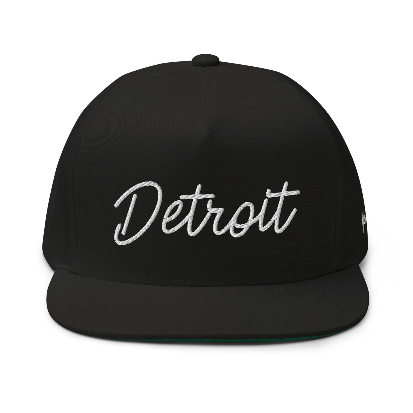 Detroit Retro Script 5 Panel A-Frame Snapback Hat