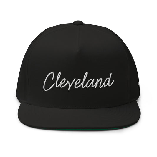 Cleveland Retro Script 5 Panel A-Frame Snapback Hat