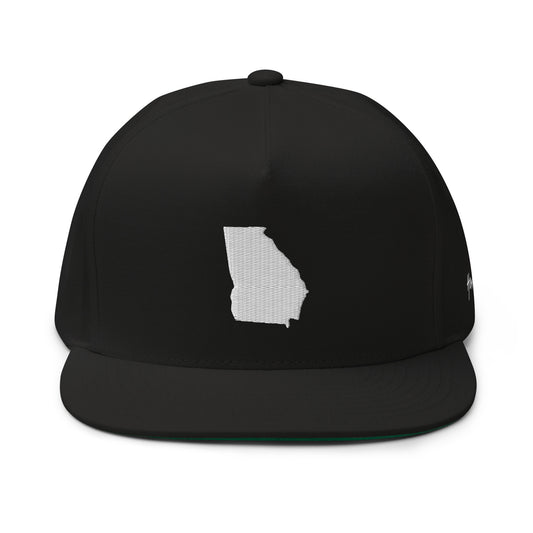 Georgia State Silhouette 5 Panel A-Frame Snapback Hat