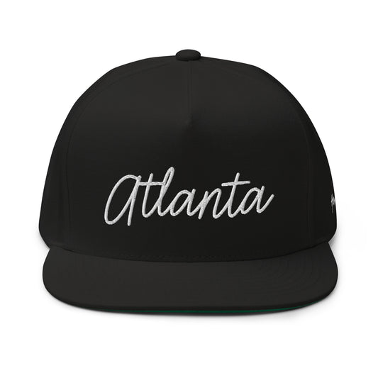 Atlanta Retro Script 5 Panel A-Frame Snapback Hat