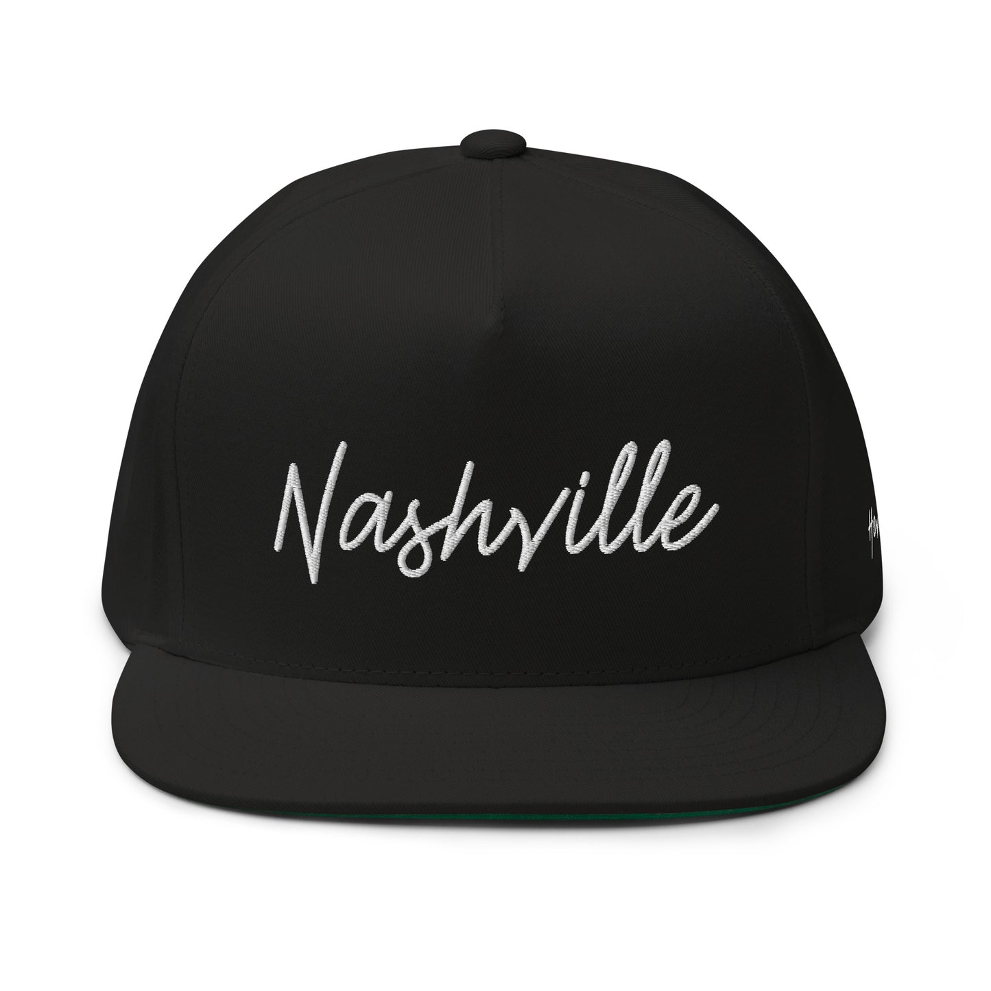 Nashville Retro Script 5 Panel A-Frame Snapback Hat