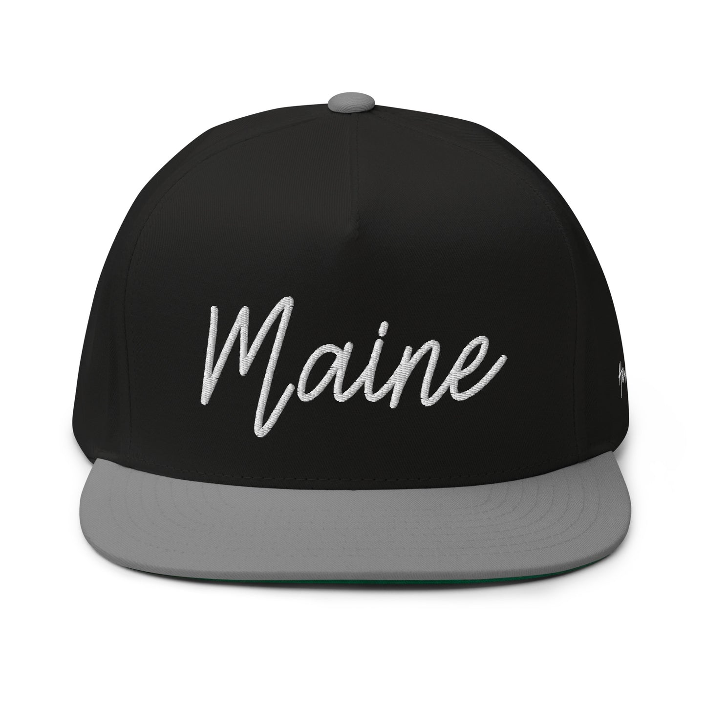 Maine Retro Script 5 Panel A-Frame Snapback Hat