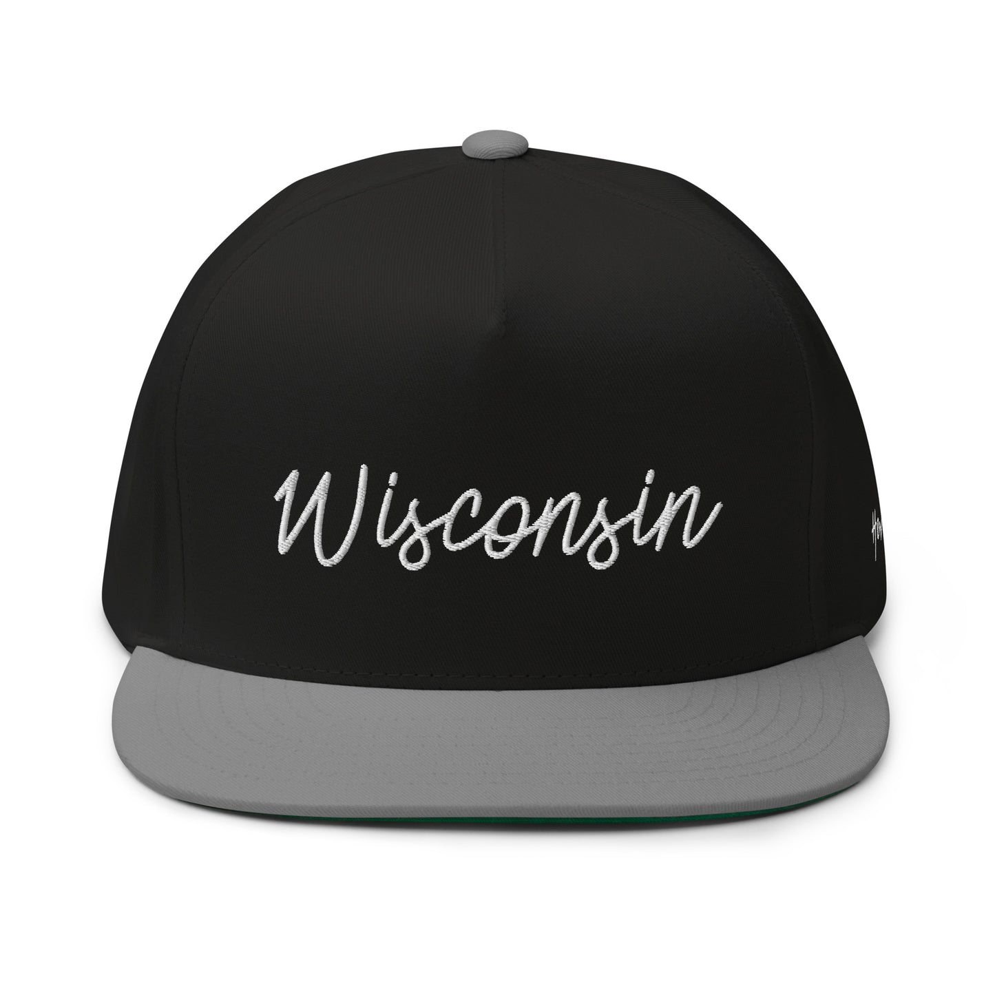 Wisconsin Retro Script 5 Panel A-Frame Snapback Hat