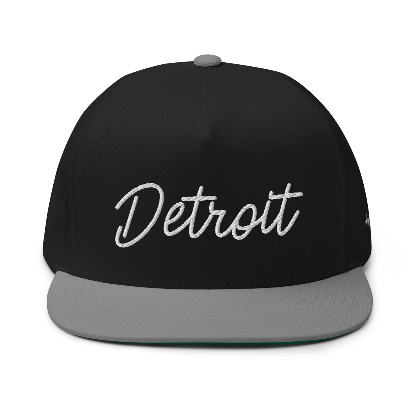 Detroit Retro Script 5 Panel A-Frame Snapback Hat