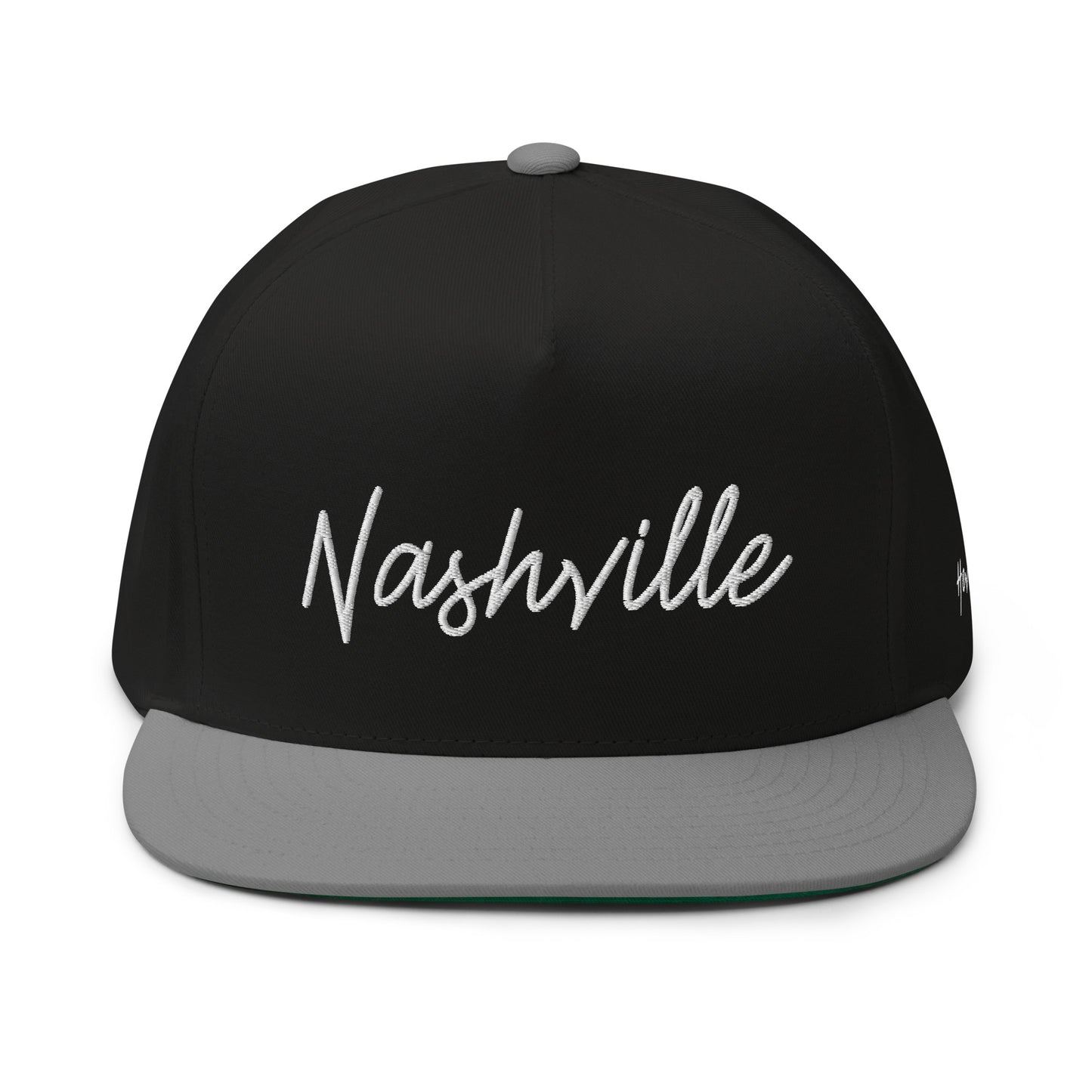 Nashville Retro Script 5 Panel A-Frame Snapback Hat