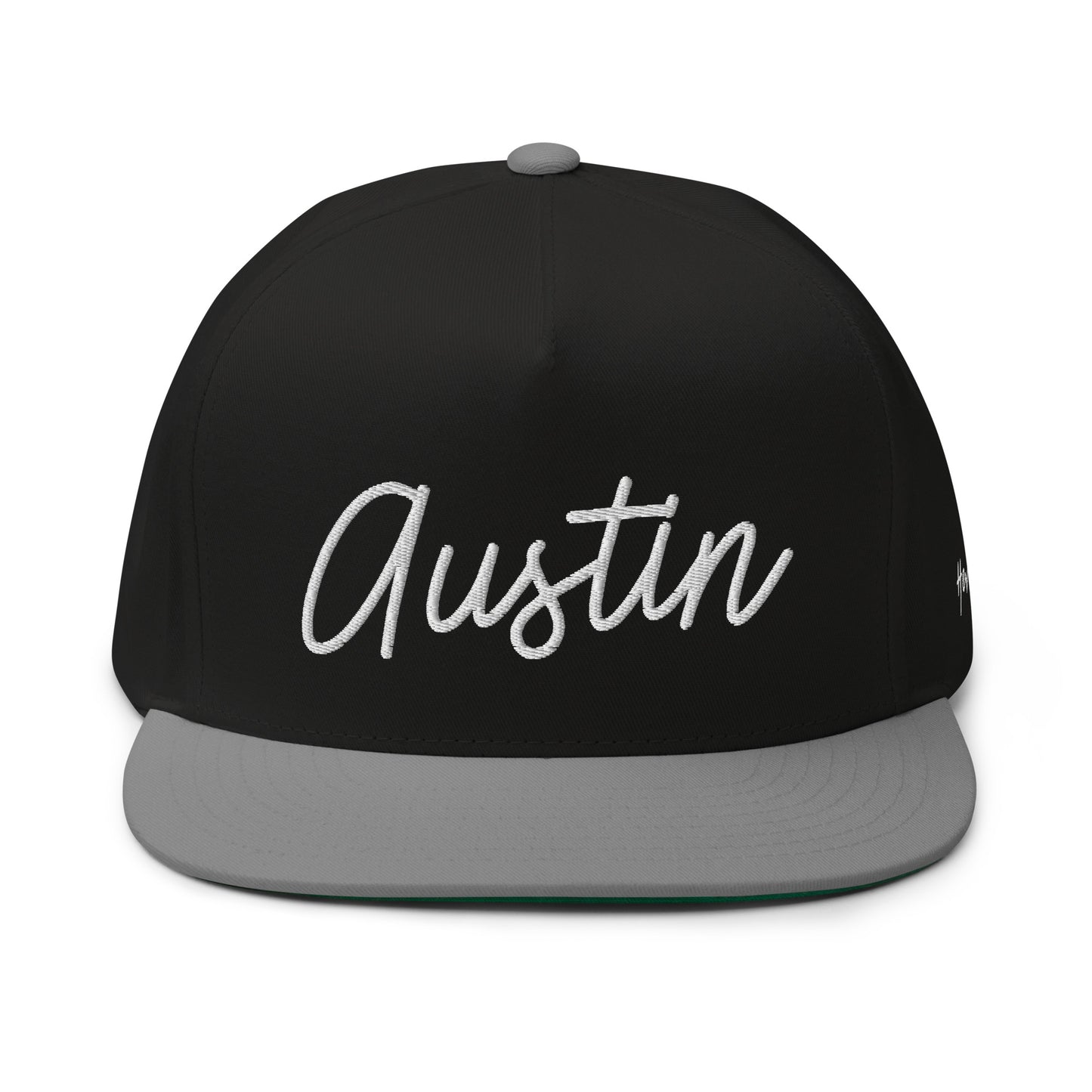 Austin Retro Script 5 Panel A-Frame Snapback Hat