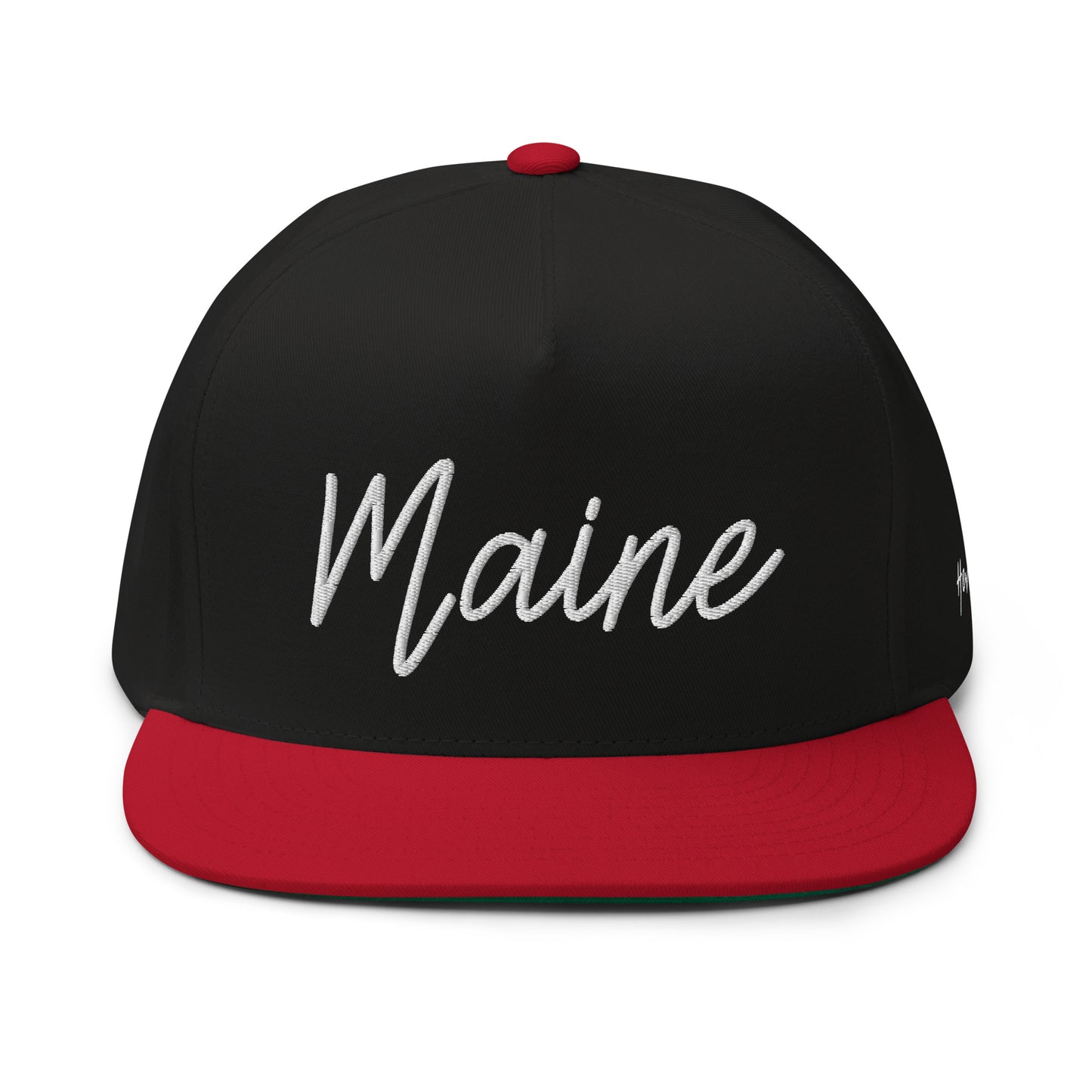 Maine Retro Script 5 Panel A-Frame Snapback Hat