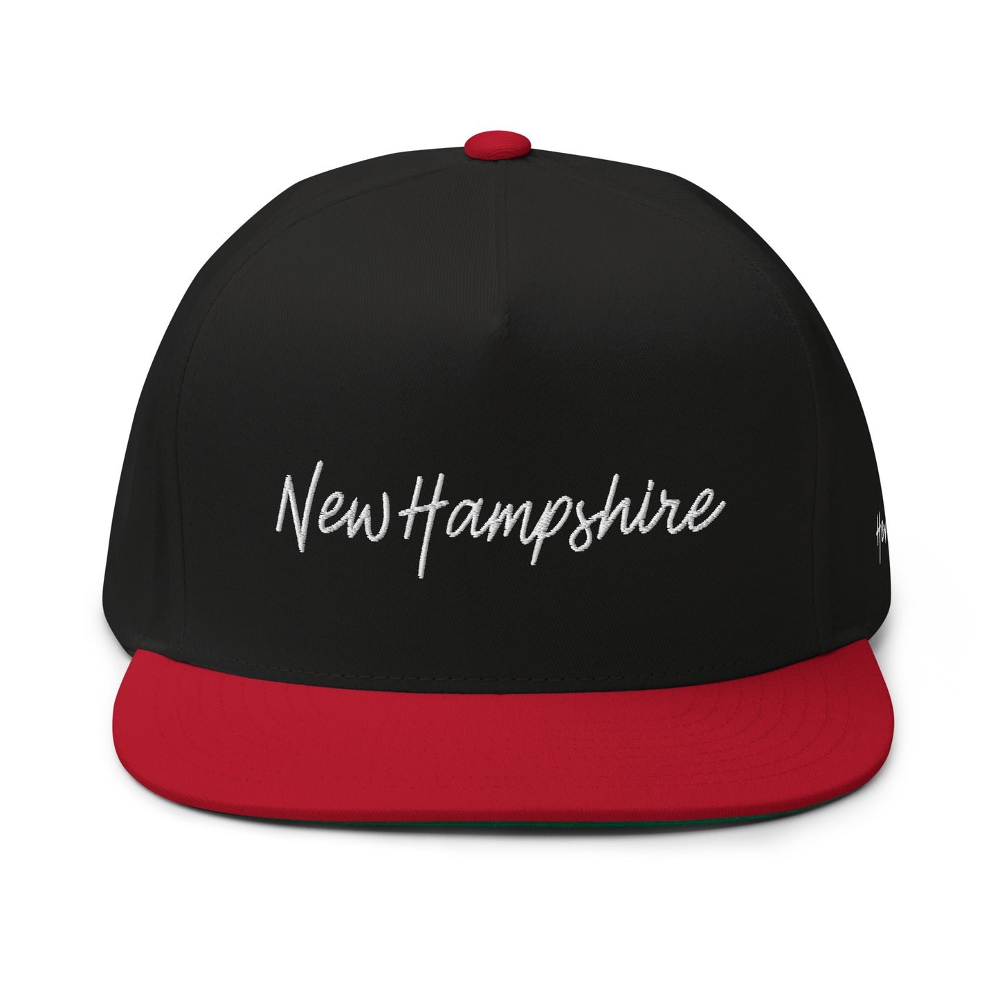 New Hampshire Retro Script 5 Panel A-Frame Snapback Hat