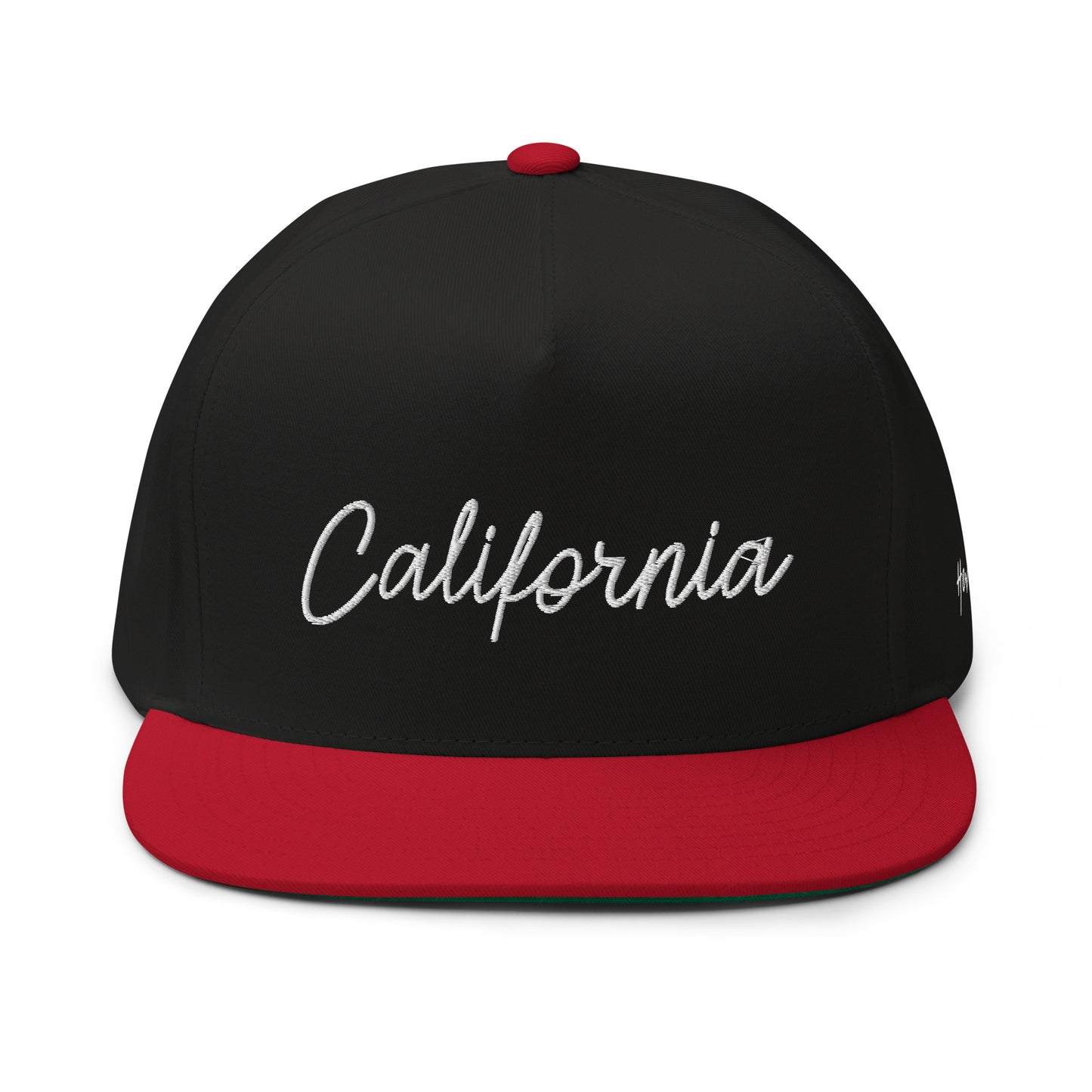 California Retro Script 5 Panel A-Frame Snapback Hat