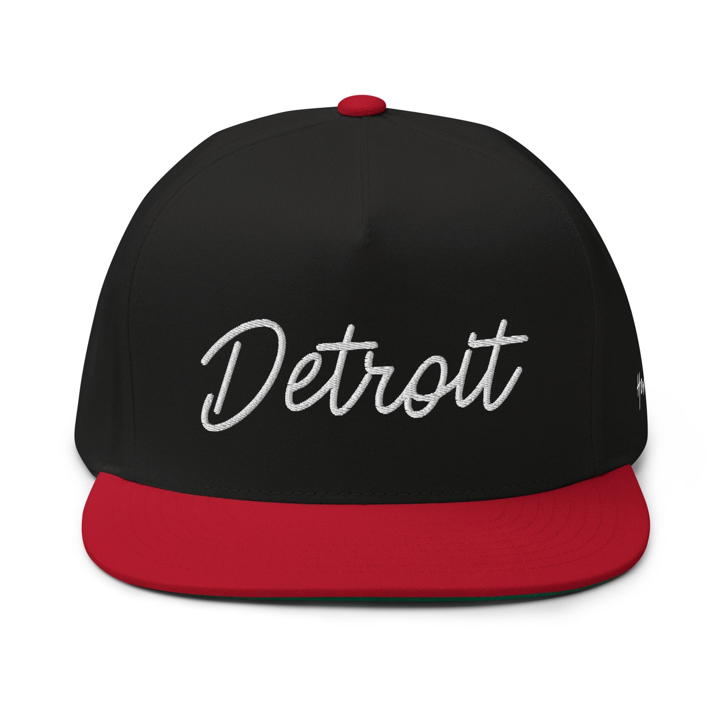 Detroit Retro Script 5 Panel A-Frame Snapback Hat