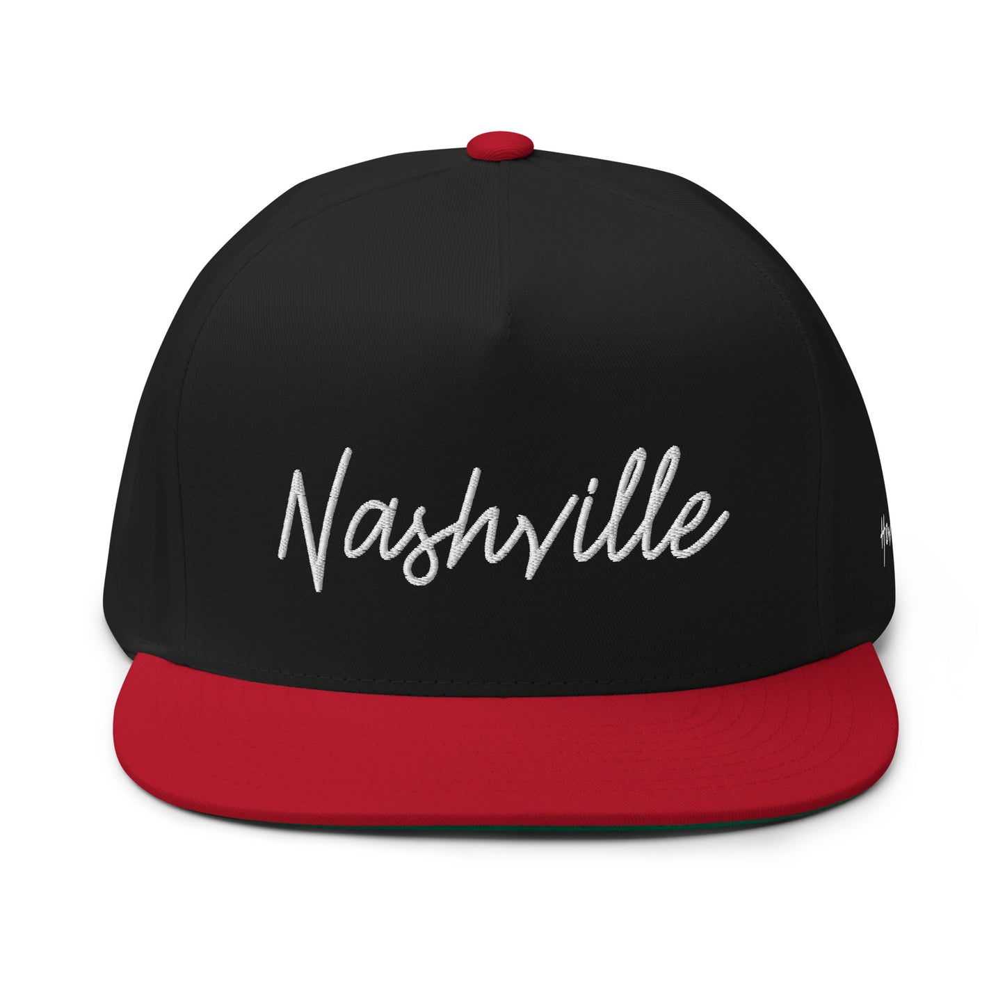 Nashville Retro Script 5 Panel A-Frame Snapback Hat