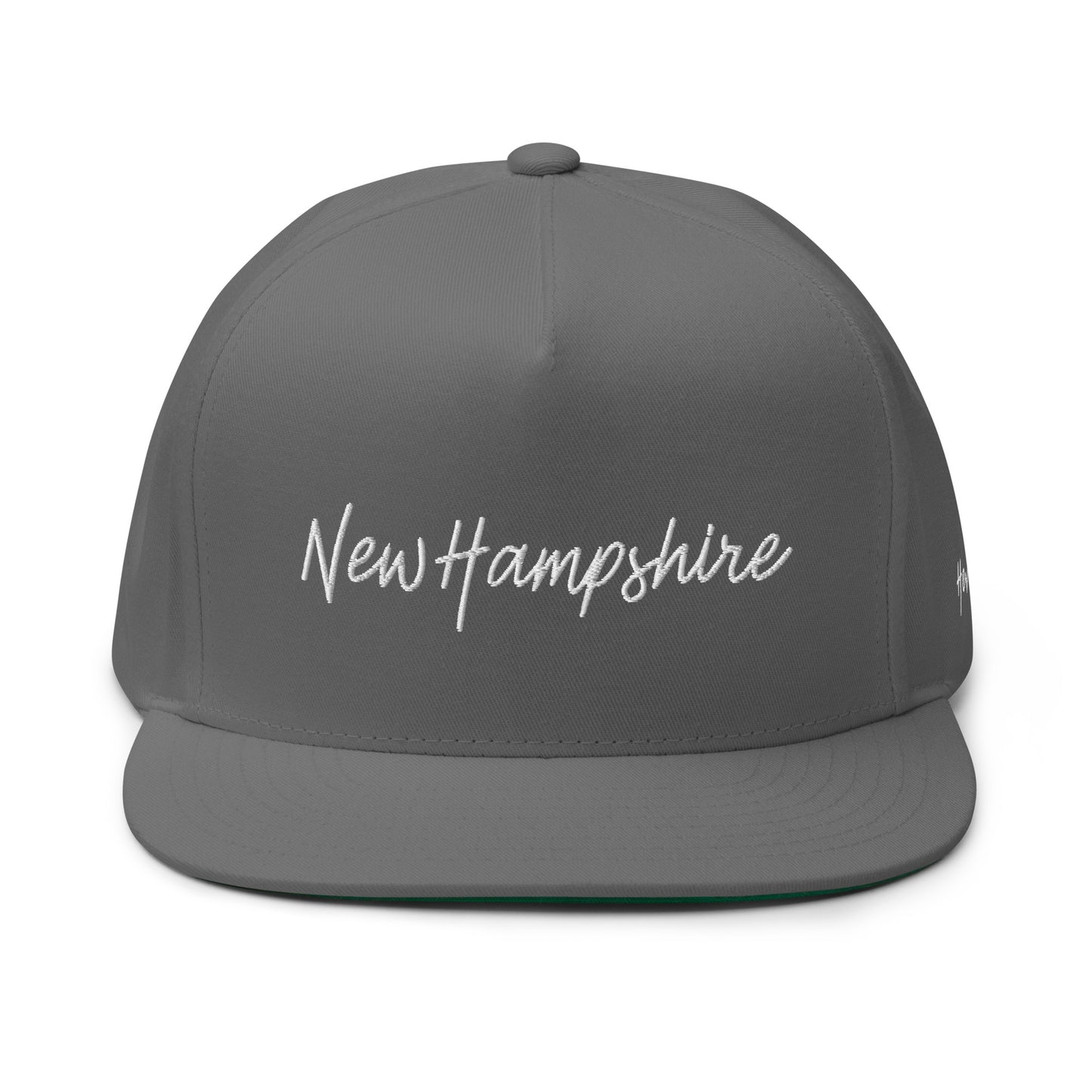 New Hampshire Retro Script 5 Panel A-Frame Snapback Hat