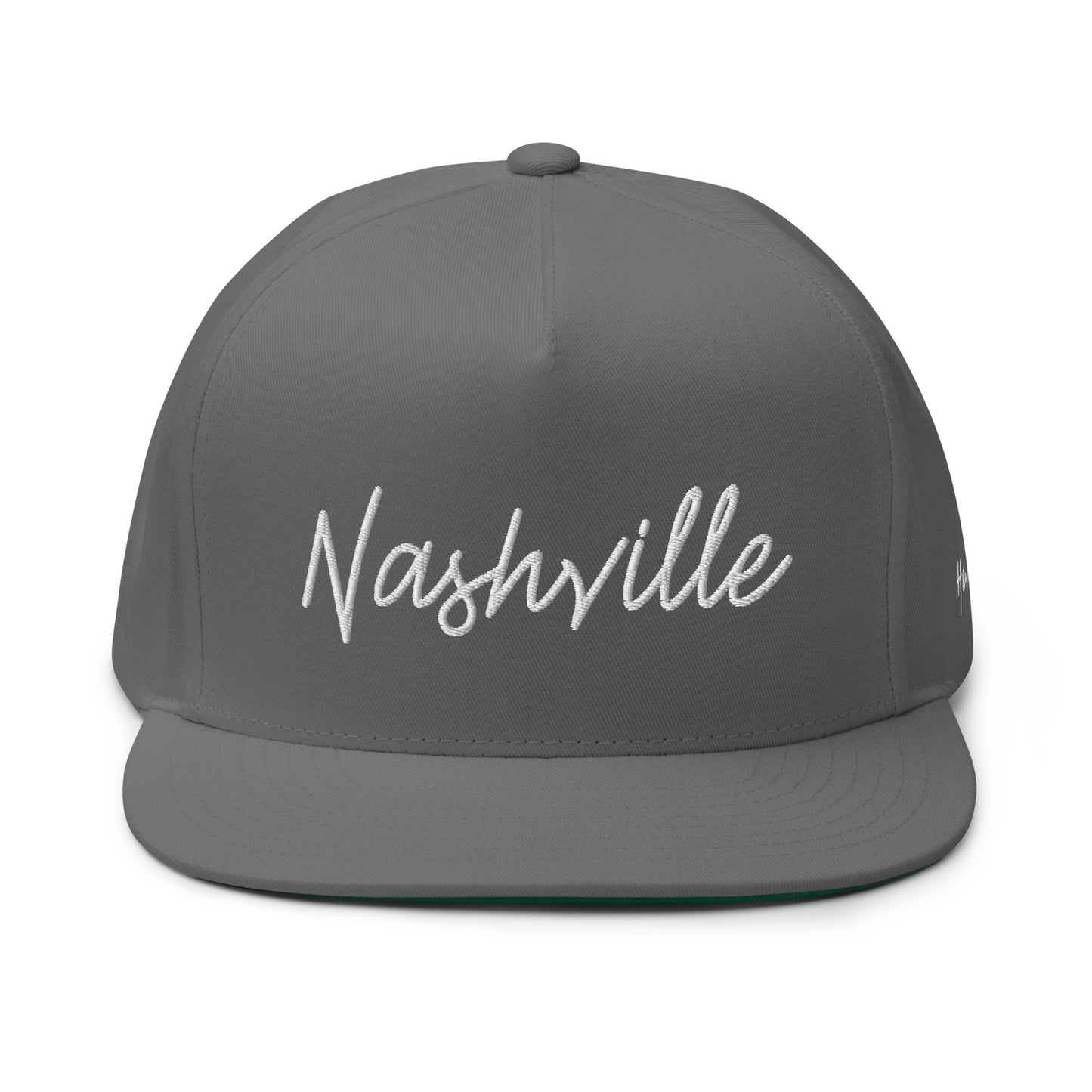 Nashville Retro Script 5 Panel A-Frame Snapback Hat