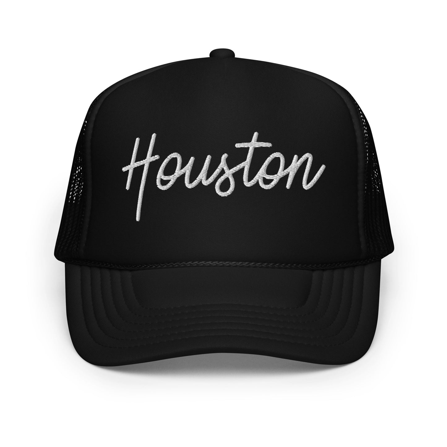 Houston Retro Script Foam 5 Panel A-Frame Snapback Trucker Hat