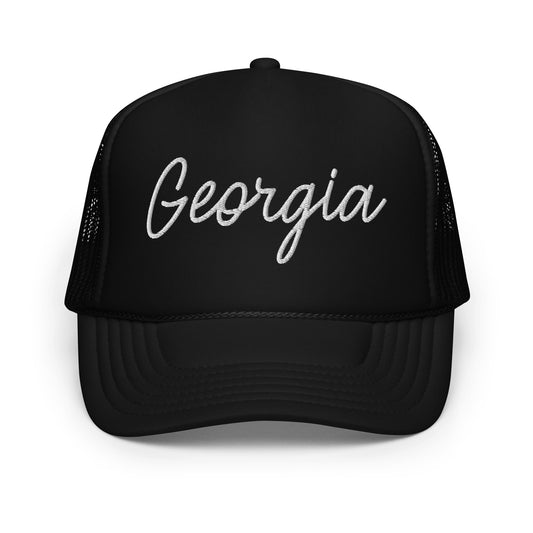 Georgia Retro Script Foam 5 Panel A-Frame Snapback Trucker Hat