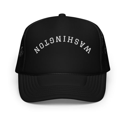 Washington Upside Down Arch Foam 5 Panel A-Frame Snapback Trucker Hat