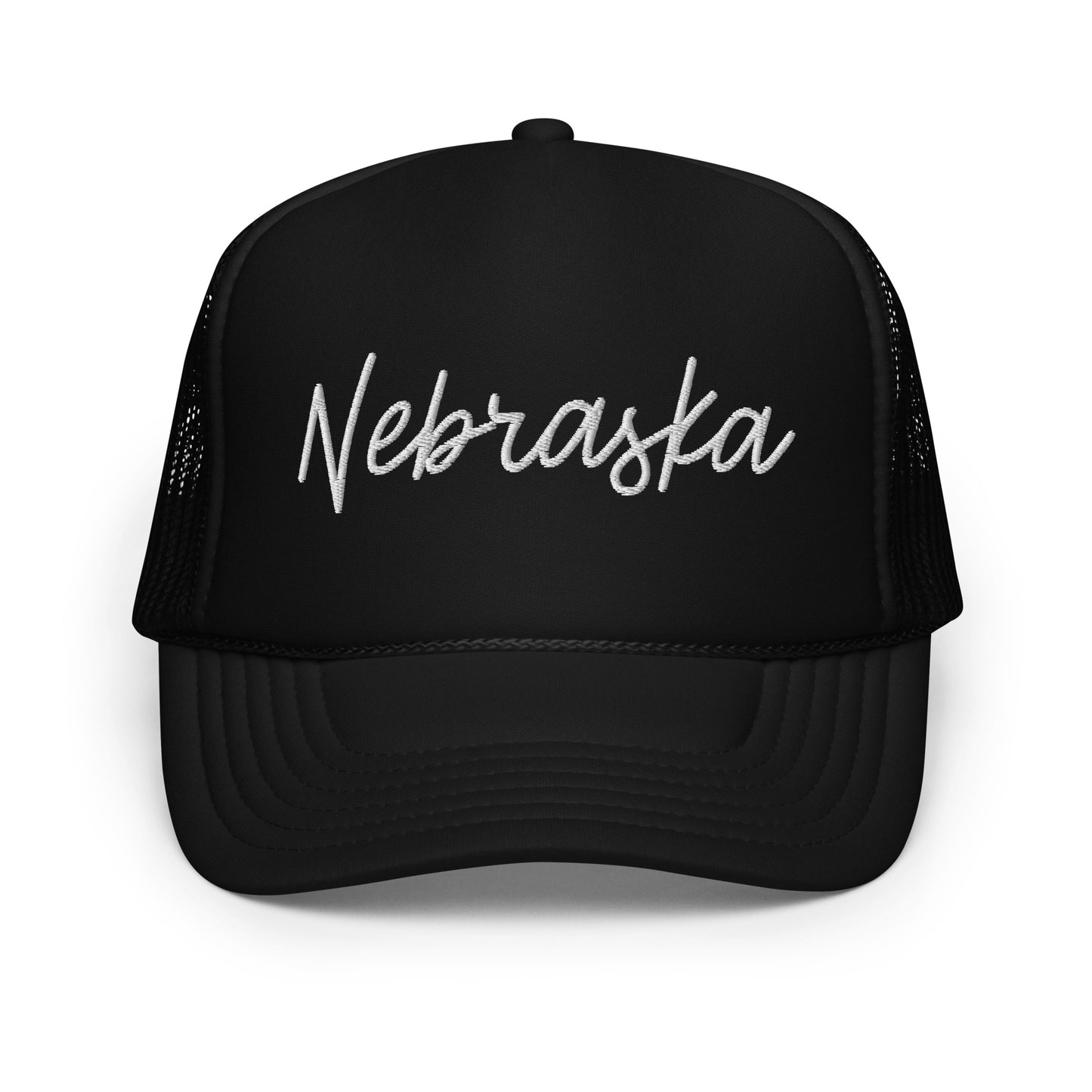 Nebraska Retro Script Foam 5 Panel A-Frame Snapback Trucker Hat