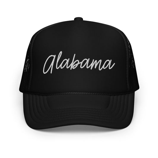 Alabama Retro Script Foam 5 Panel A-Frame Snapback Trucker Hat