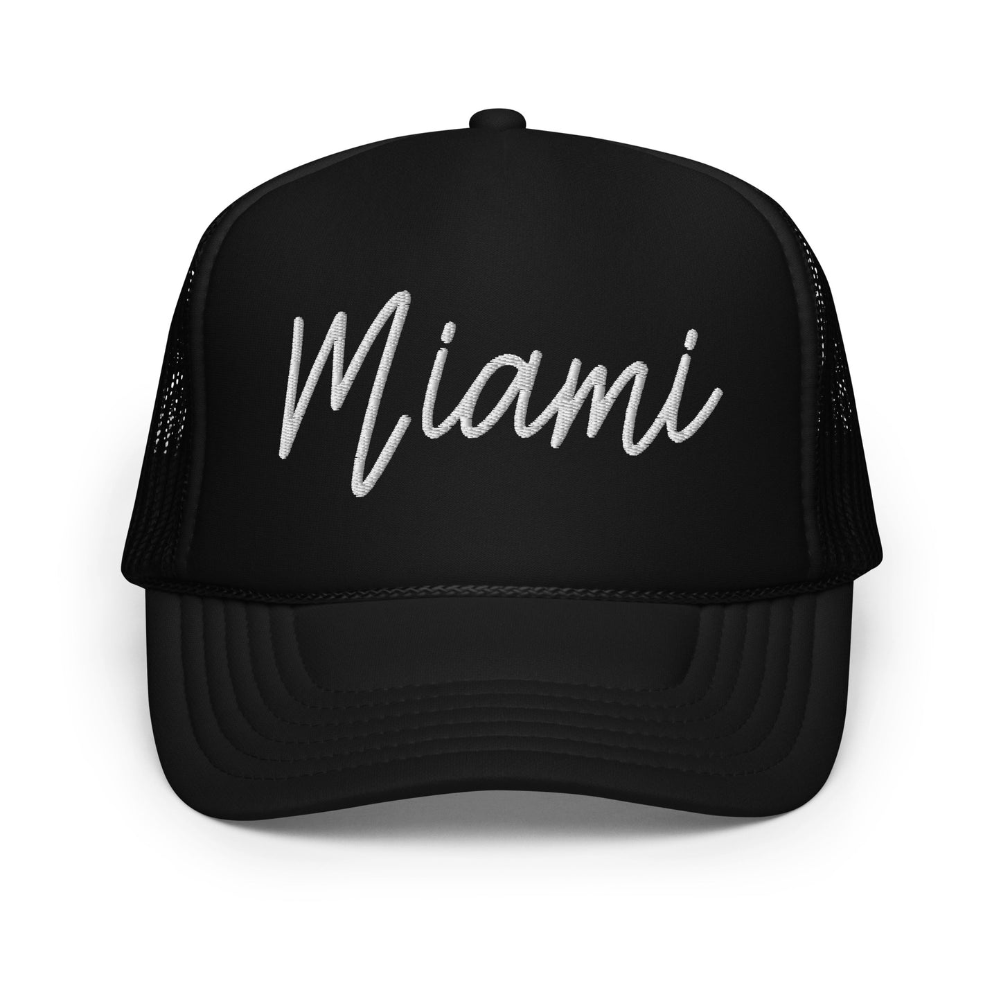 Miami Retro Script Foam 5 Panel A-Frame Snapback Trucker Hat