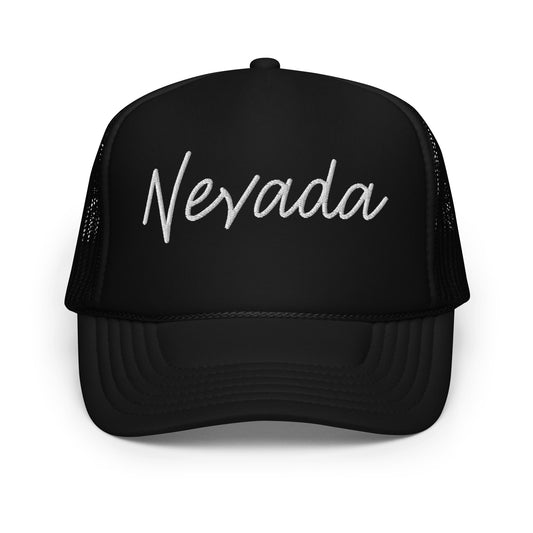 Nevada Retro Script Foam 5 Panel A-Frame Snapback Trucker Hat