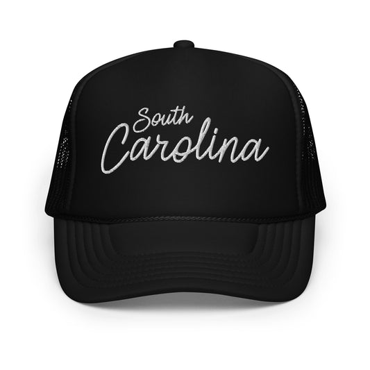 South Carolina Retro Script Foam 5 Panel A-Frame Snapback Trucker Hat