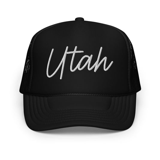 Utah Retro Script Foam 5 Panel A-Frame Snapback Trucker Hat