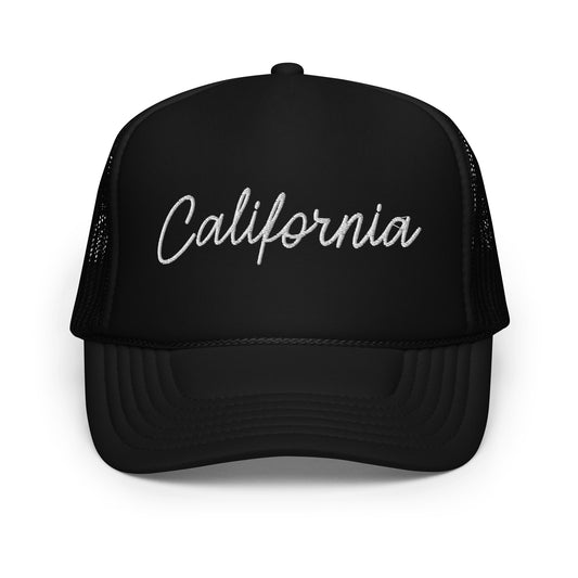 California Retro Script Foam 5 Panel A-Frame Snapback Trucker Hat