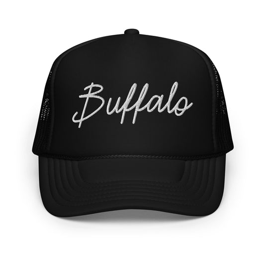 Buffalo Retro Script Foam 5 Panel A-Frame Snapback Trucker Hat