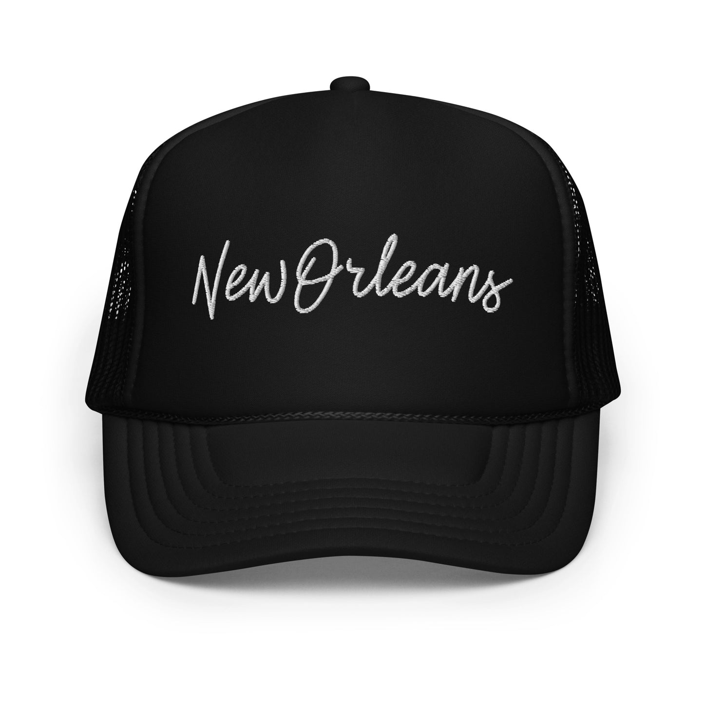 New Orleans Retro Script Foam 5 Panel A-Frame Snapback Trucker Hat