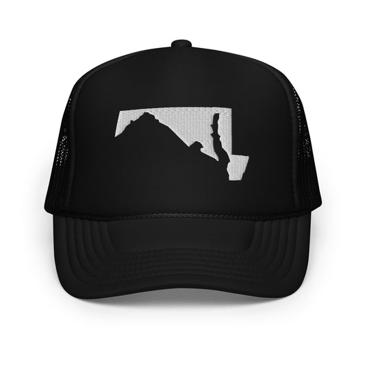 Maryland State Silhouette Foam 5 Panel A-Frame Snapback Trucker Hat