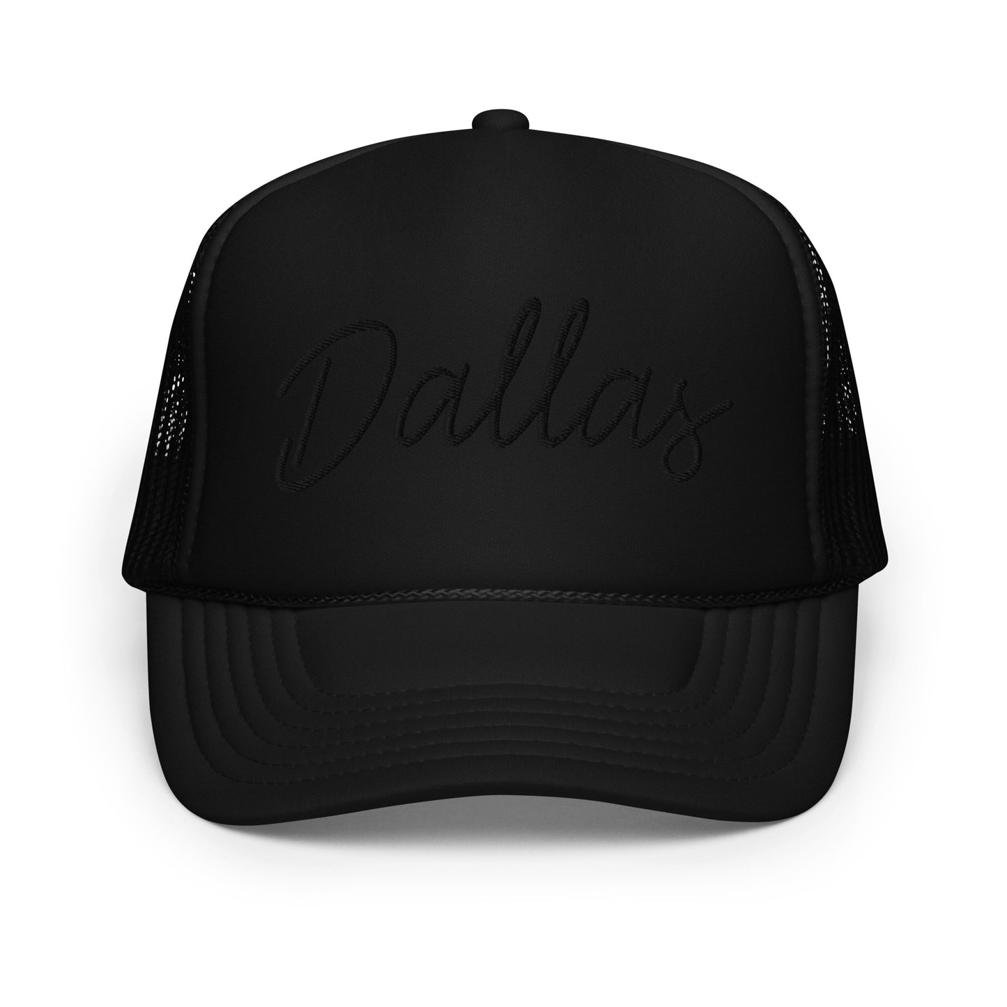 Dallas Retro Script Foam 5 Panel A-Frame Snapback Trucker Hat