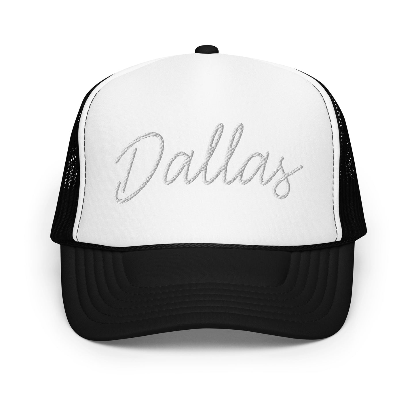 Dallas Retro Script Foam 5 Panel A-Frame Snapback Trucker Hat