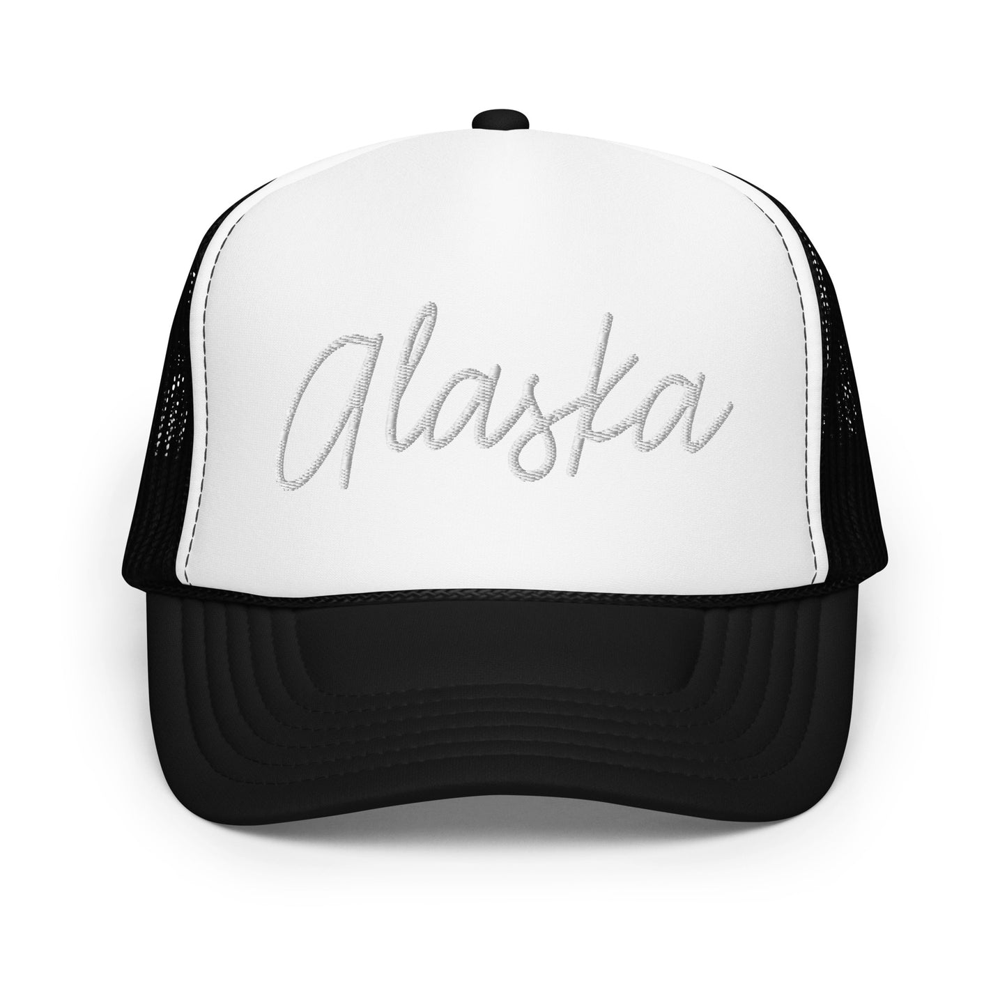 Alaska Retro Script Foam 5 Panel A-Frame Snapback Trucker Hat