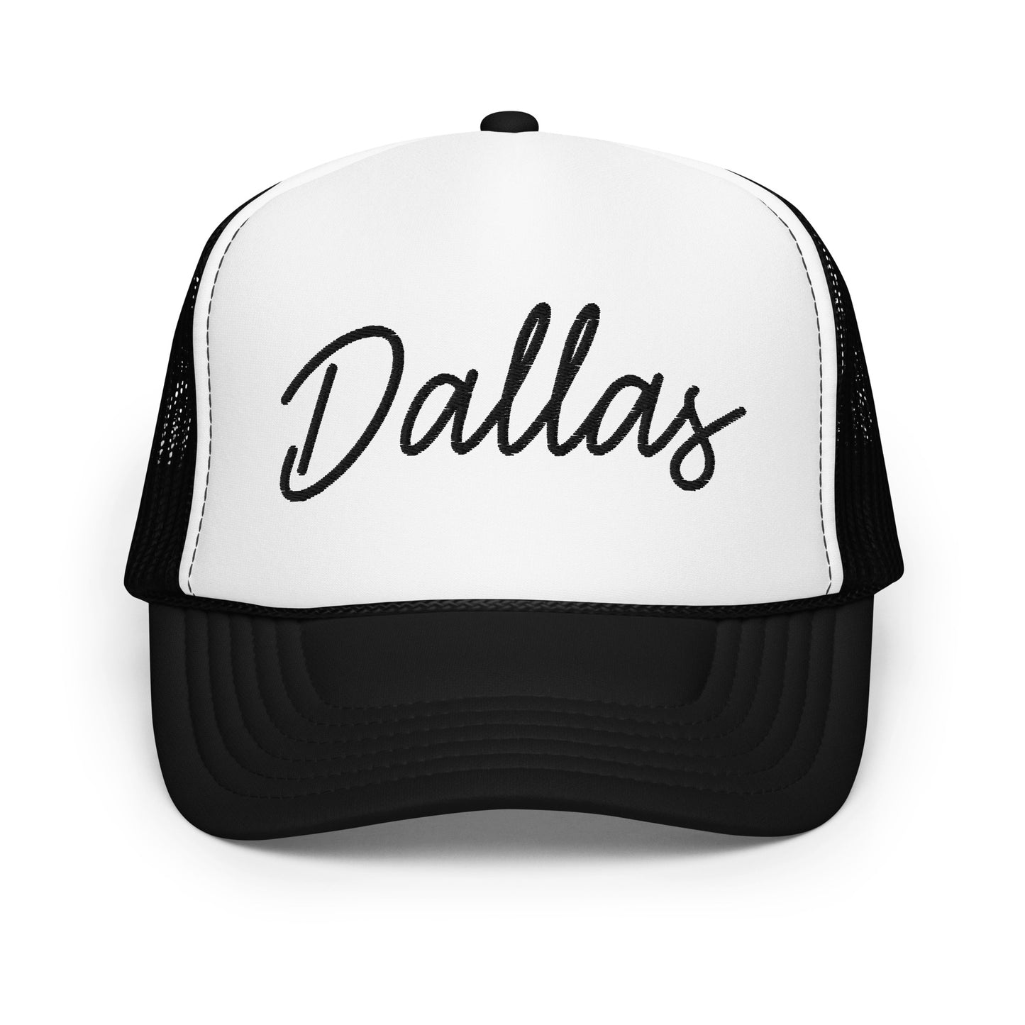 Dallas Retro Script Foam 5 Panel A-Frame Snapback Trucker Hat