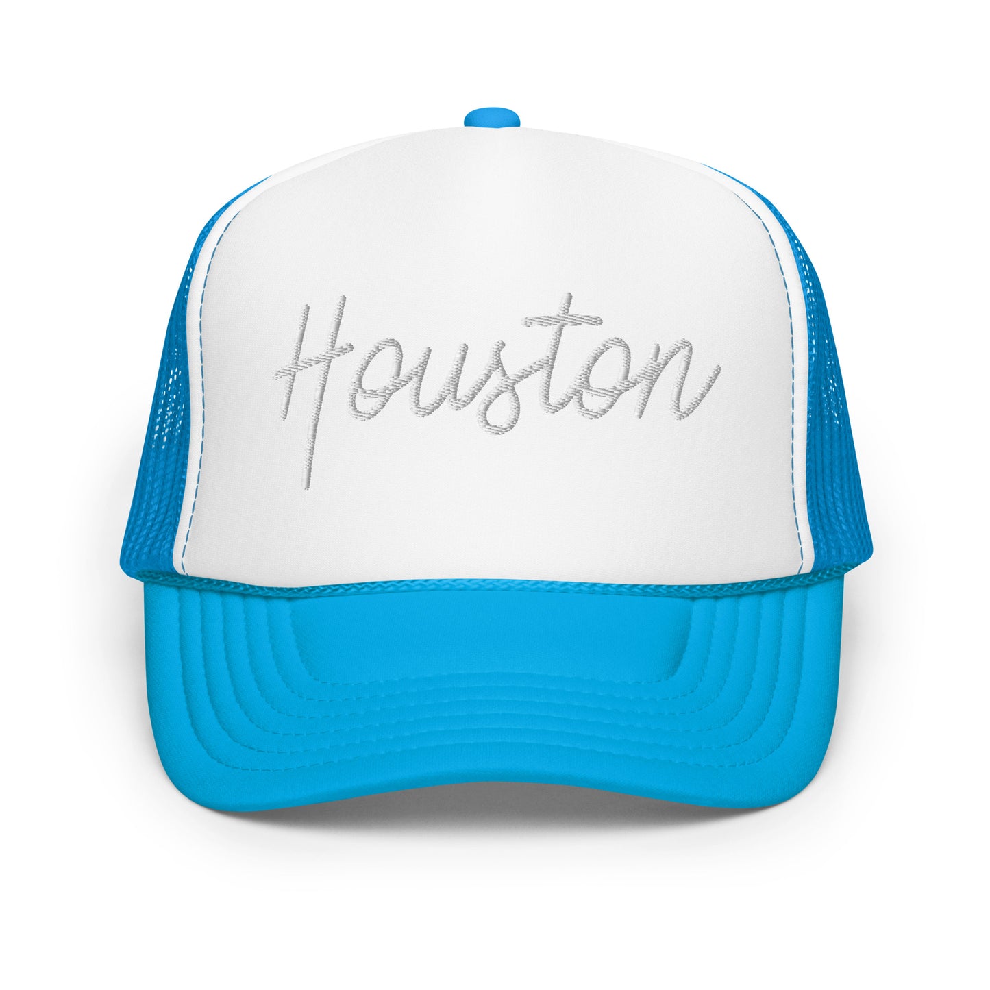 Houston Retro Script Foam 5 Panel A-Frame Snapback Trucker Hat