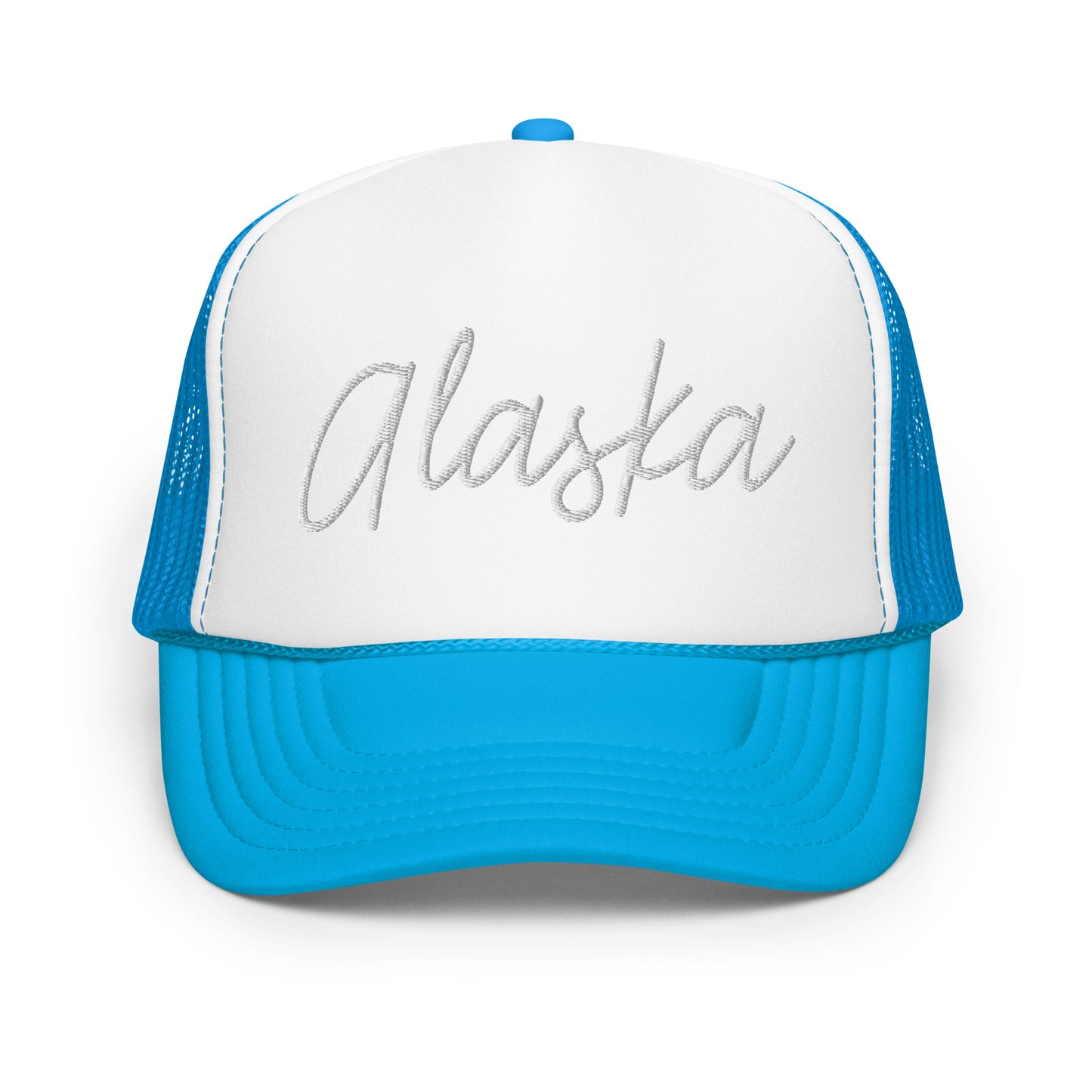 Alaska Retro Script Foam 5 Panel A-Frame Snapback Trucker Hat