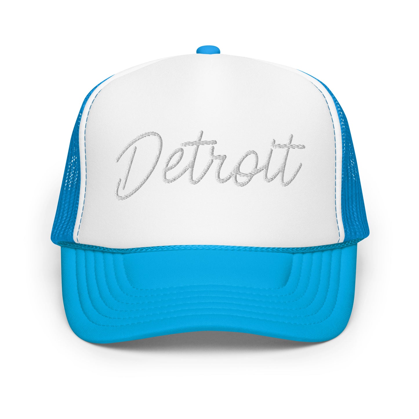Detroit Retro Script Foam 5 Panel A-Frame Snapback Trucker Hat