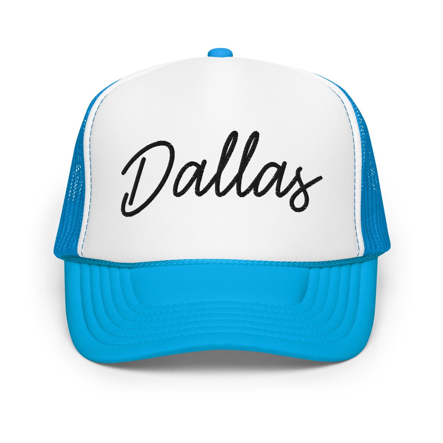 Dallas Retro Script Foam 5 Panel A-Frame Snapback Trucker Hat