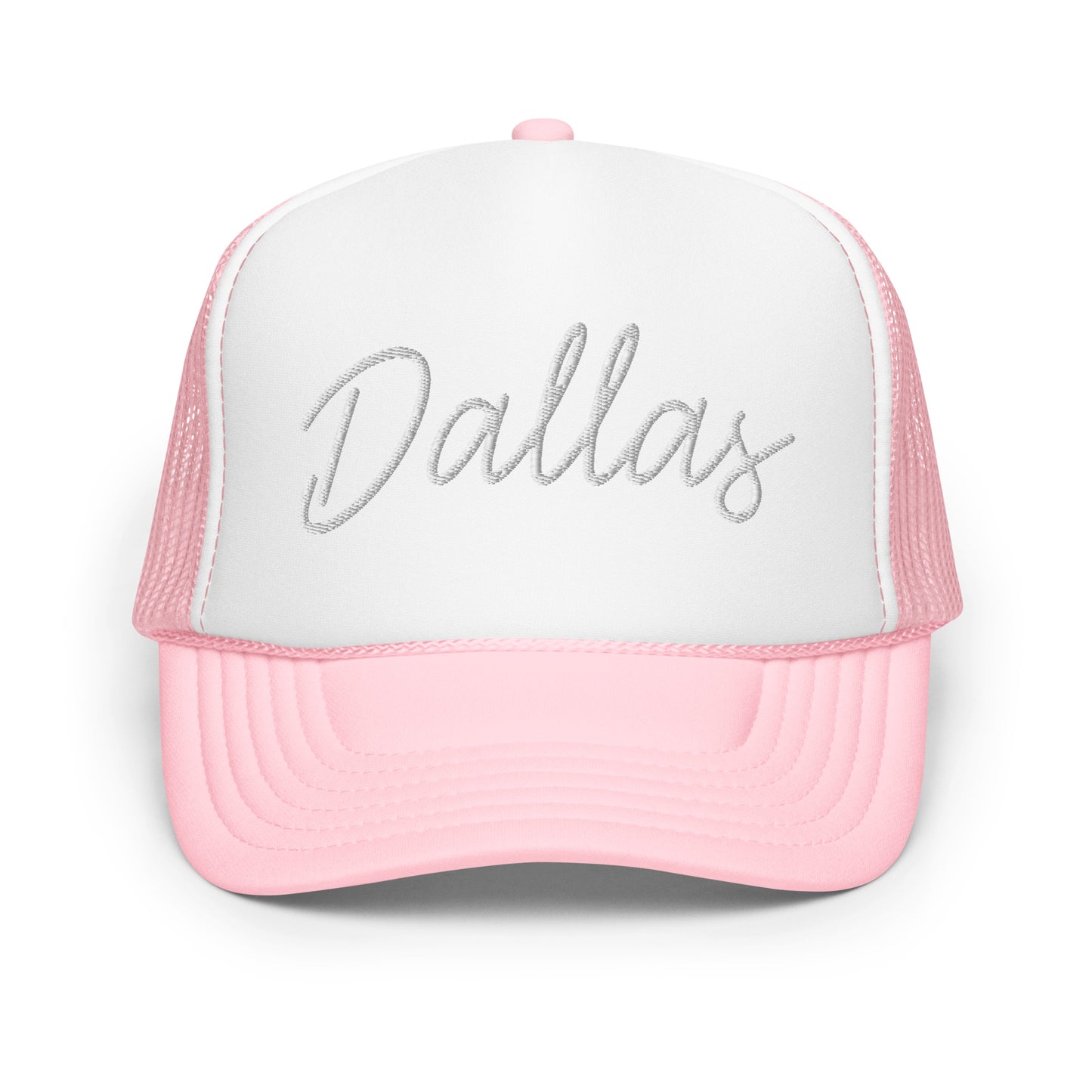 Dallas Retro Script Foam 5 Panel A-Frame Snapback Trucker Hat