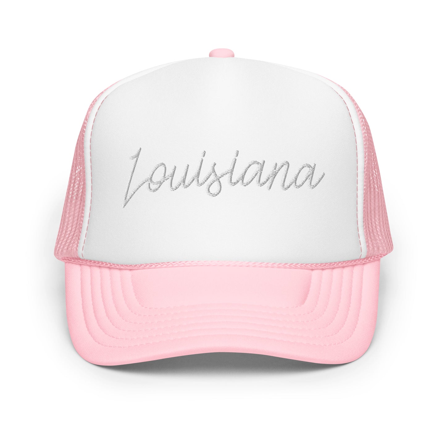 Louisiana Retro Script Foam 5 Panel A-Frame Snapback Trucker Hat