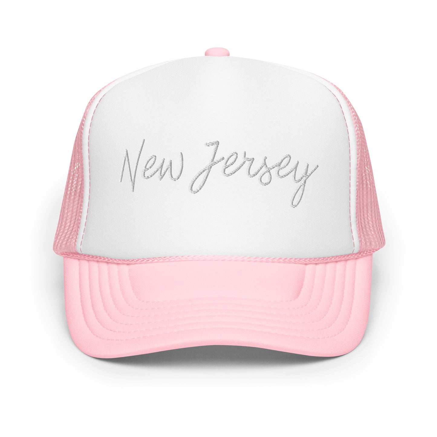 New Jersey Retro Script Foam 5 Panel A-Frame Snapback Trucker Hat