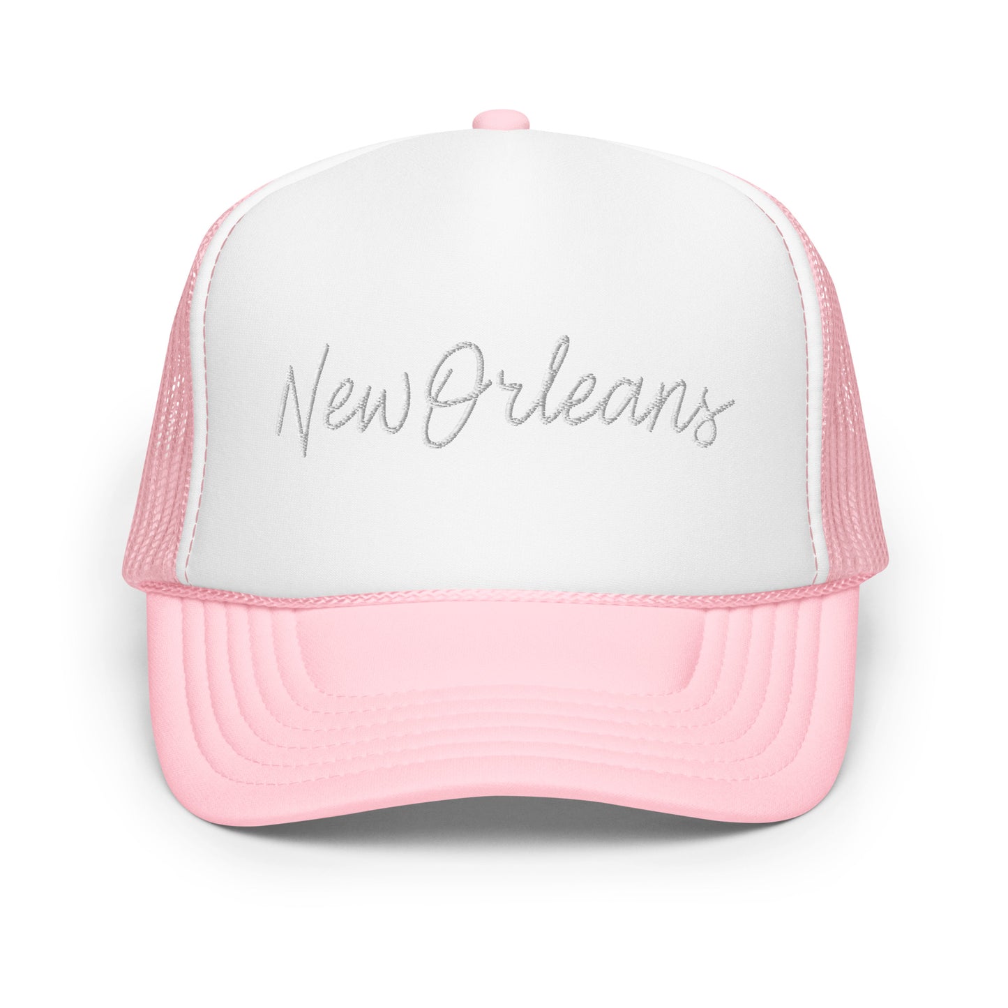 New Orleans Retro Script Foam 5 Panel A-Frame Snapback Trucker Hat