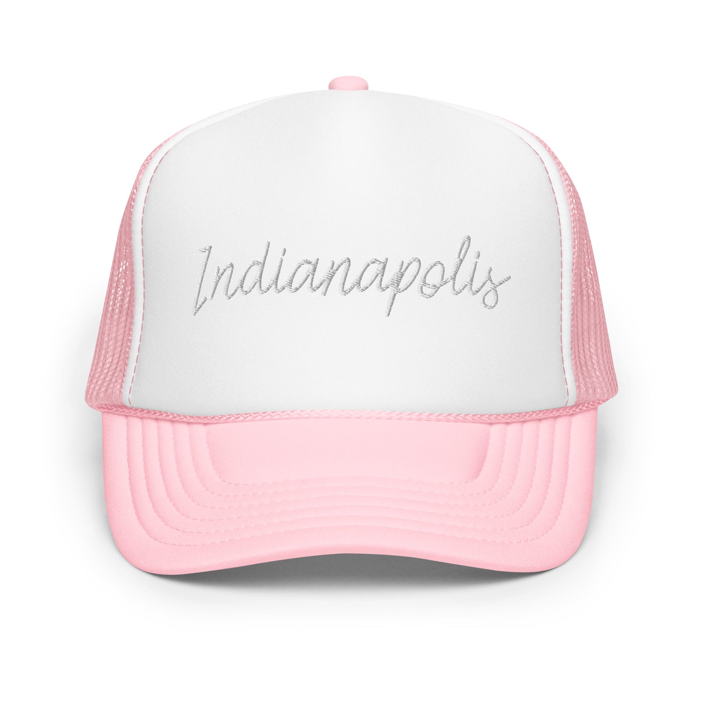 Indianapolis Retro Script Foam 5 Panel A-Frame Snapback Trucker Hat