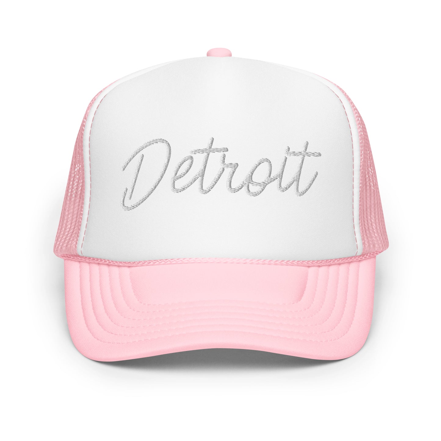 Detroit Retro Script Foam 5 Panel A-Frame Snapback Trucker Hat