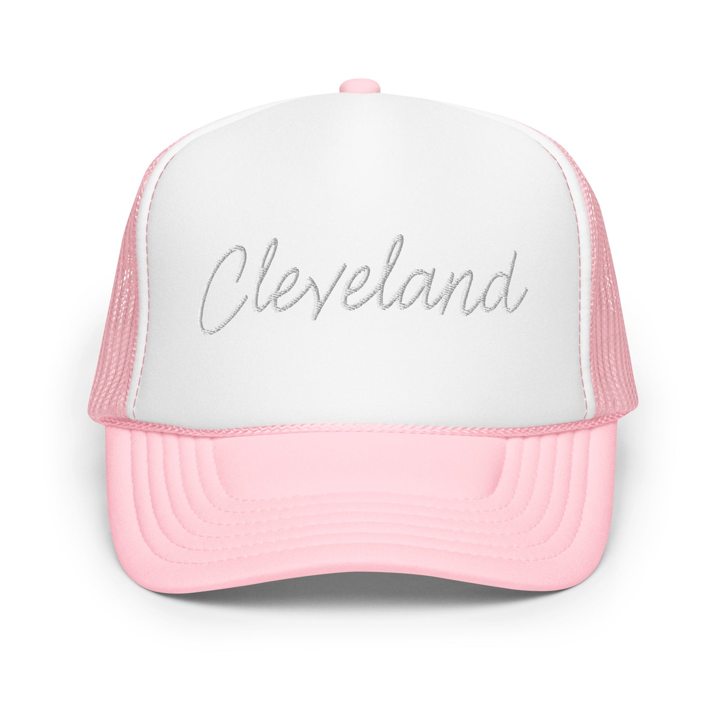 Cleveland Retro Script Foam 5 Panel A-Frame Snapback Trucker Hat