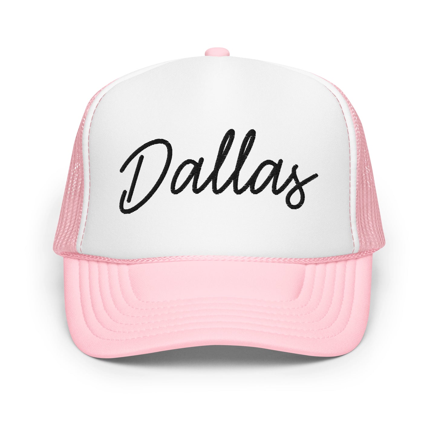 Dallas Retro Script Foam 5 Panel A-Frame Snapback Trucker Hat