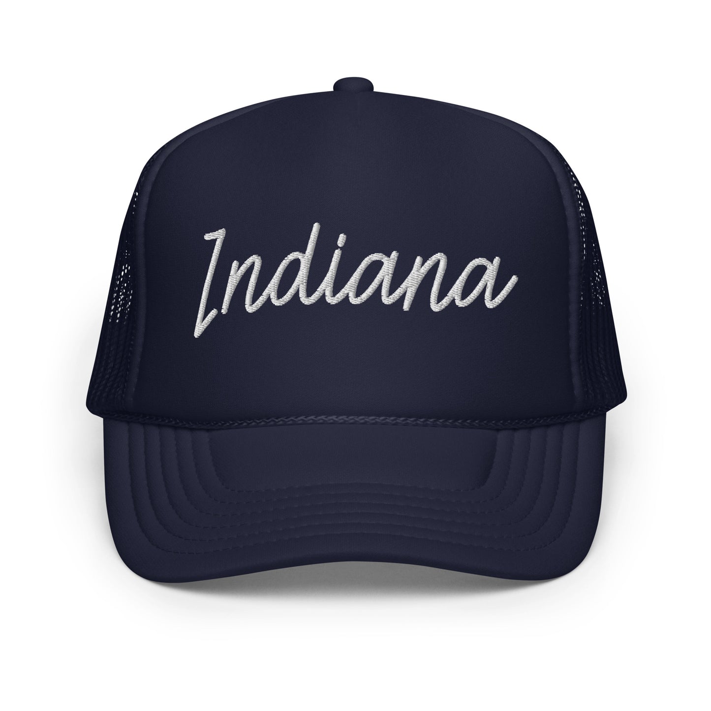 Indiana Retro Script Foam 5 Panel A-Frame Snapback Trucker Hat