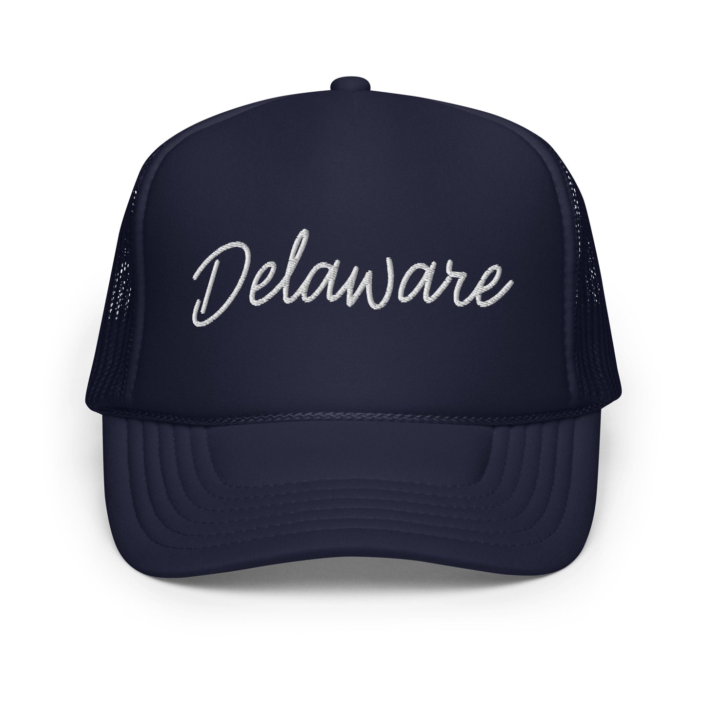 Delaware Retro Script Foam 5 Panel A-Frame Snapback Trucker Hat