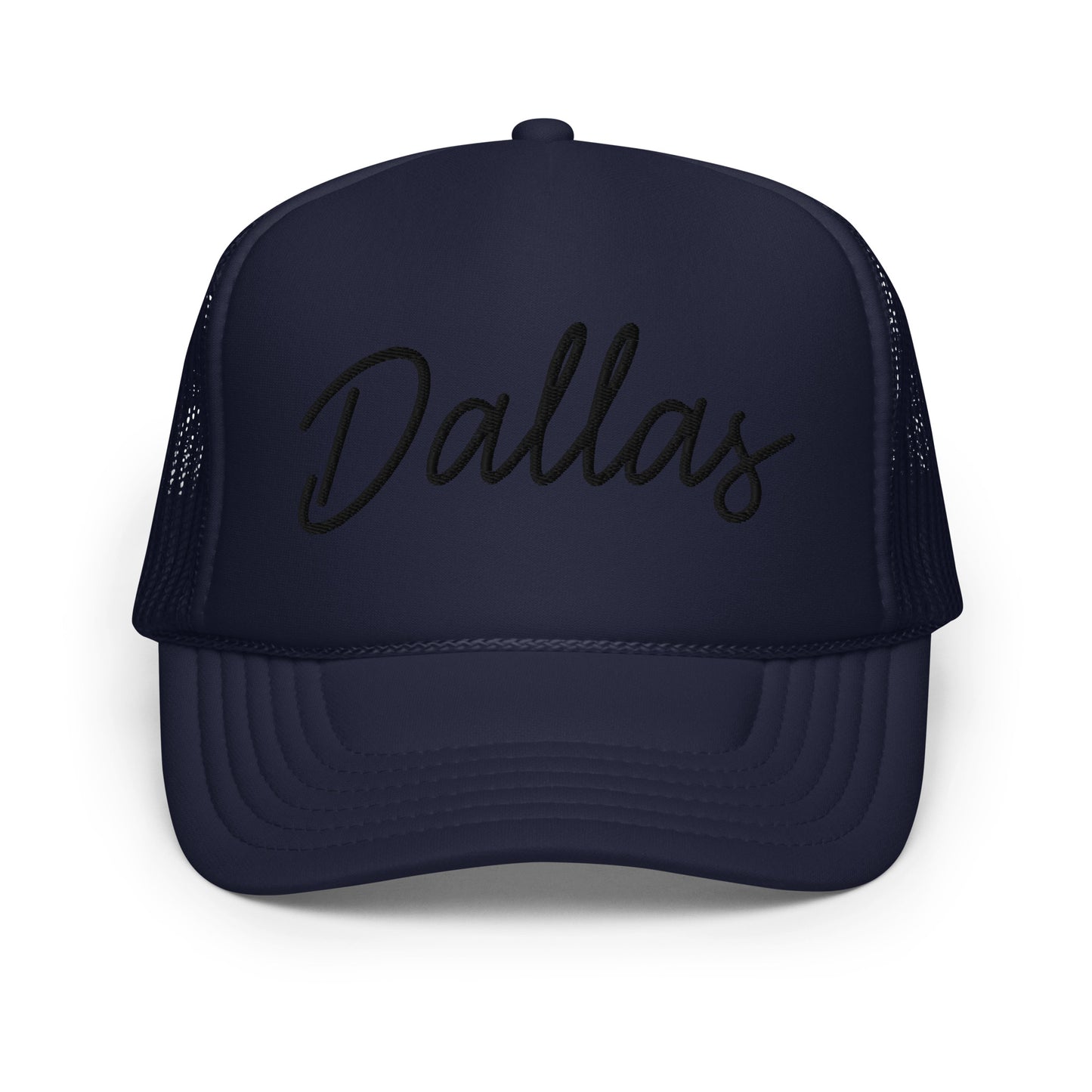 Dallas Retro Script Foam 5 Panel A-Frame Snapback Trucker Hat