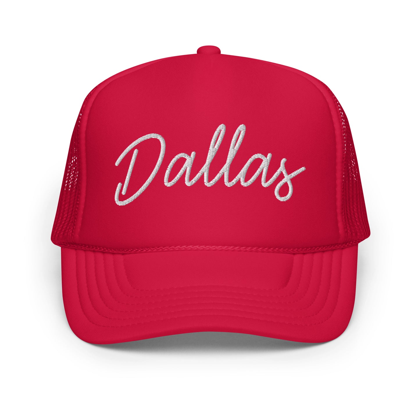 Dallas Retro Script Foam 5 Panel A-Frame Snapback Trucker Hat